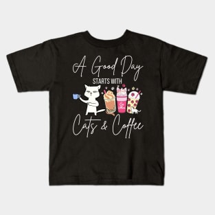 Cats and Coffee Kids T-Shirt